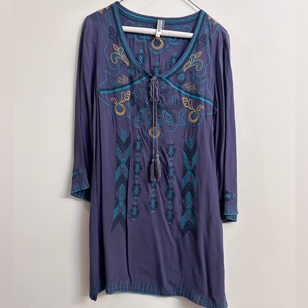 Monoreno Top Longline Tie Neck Boho size Small